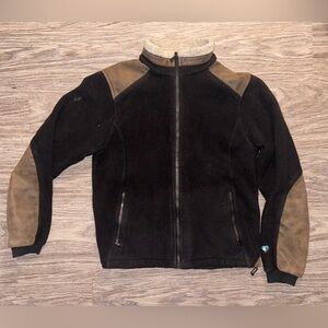 Vintage Kuhl Black and Brown Fleece Jacket